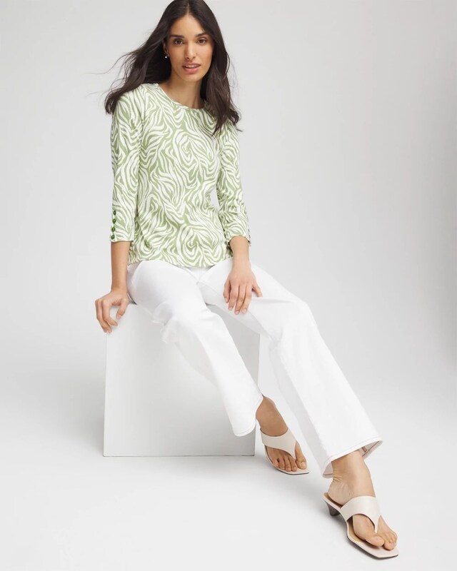 Pima Button Sleeve Tee - image 2